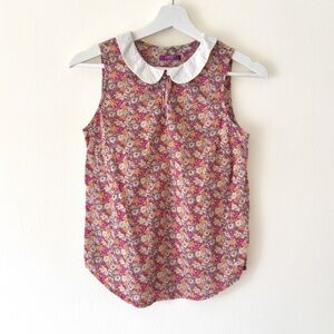 Jack Wills Liberty Art Fabrics floral print sleeveless blouse peter pan collar